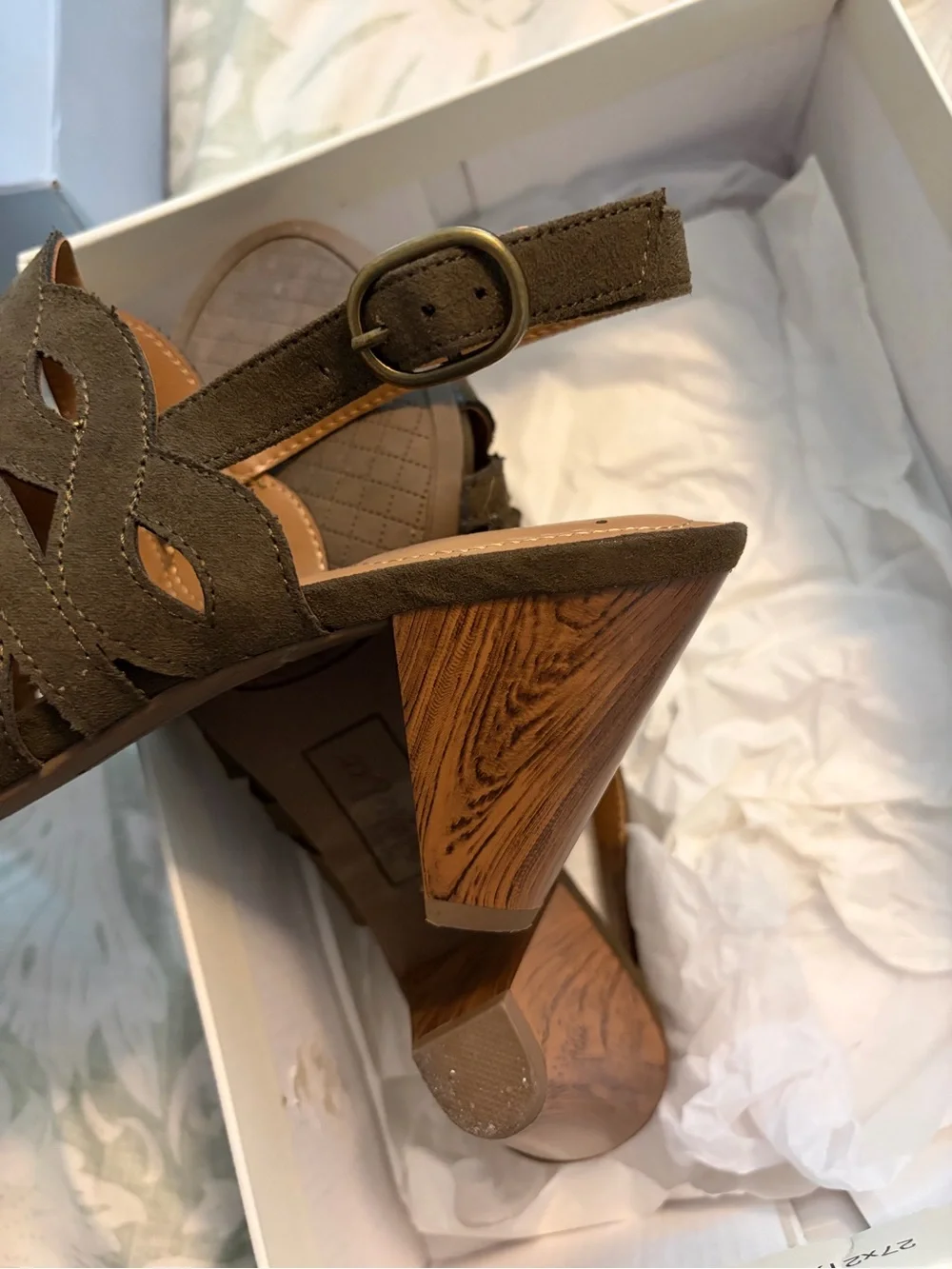 Style & Co. Olive Green Cutout Slingback Wedges